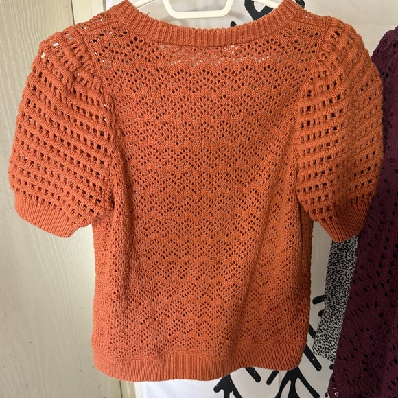 Madewell Terracotta puff sleeve Knit Top - Picture 4 of 4